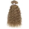 Yirubeauty onda de água 27 # cor 3 pacotes com renda frontal 4x4 parte livre 10-30 polegadas cor pura cabelo 100% humano brasileiro