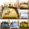 Homesky 3D Deer Bedding Zestaw luksusowy miękki kołdra King Queen Twin pełny pojedynczy zestaw podwójnych łóżka Poszedłki Pośrodek 201114292J