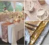 Chemin de Table en or Rose/Champagne à paillettes, 30x275cm, décor scintillant pour fête de mariage, décoration scintillante pour événements