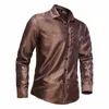 Men's Casual Shirts 2023 Bright Face Sleeves Long Sleeve Performance Nightclub men clothing ropa de hombre blusas 230912