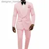 Herrenanzüge Blazer Weiß Männer Hochzeit Smoking Schal Revers Bräutigam Anzüge Blazer 2 Stück Dobby Prom Party Abendessen Jacke Kleidung Maßgeschneidert (Jacke + Hose + Schleife) L230914