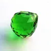 Chandelier Crystal Top Quality 10PCS/lot Green 30mm Faceted Balls (Free Rings) Glass Sparkle Spheres Parts Diy Suncatcher Decor