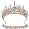 Goldfarbene Strassperlen Brautkronen Tiaras Stirnband Kristall Diadem Krone Hochzeit Haarschmuck