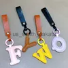 Key Rings PU Leather Letters Keychain Creative English Letters Car Backpack Pendant Key Rings Women Girl Fashion Bag Charm Ornaments Gifts x0914