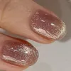 Unhas Falsas Cor Latte Com Decoração S Falso Prego Natural Inquebrável Desgaste Simples Para Combinação De Vestido De Menina