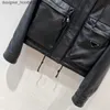 Mäns päls faux päls 2023 Autumn Winter Fashion Black Color Zip Up Leather Jacket Women's Hooded Loose Long Sleeve Big Pocket Solid Color Elegant Coat L230913 L230913