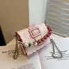 Evening Bags Cute Mini For Women Fashionable Party Candy Color Pearl Handbag Leather Small Square Purse Summer Chain Shoulder Bag Ladies