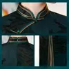 Etniska kläder 2023 sommar i mitten av längden hög slits blå förbättrad cheongsam kinesisk stil aftonklänning bankett party smal elegant qipao för