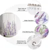 Duschgardiner akvarell lavendelblommor vintage stil vattentät gardin badrum polyester tyg hem dekoration