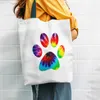 Evening Bags Dogs Paws Shoulder Bag Handbags Tote Shopping Women Canvas 3D Printing Love Casual Kawaii Female Eco-Friendly Arrival