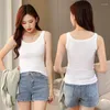 Camisoles Tanks Summer Basic Vest Tank Top Women Casual ärmlös O Neck T-shirt Underkläder Kvinnlig Camisole Solid Color Thin Singlets