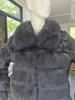 Frauen Pelz Faux Pelz Echt Kaninchen Pelz Mantel Mit Fuchs Pelz Kragen Frauen Ganz Pelt Fuchs Pelz Jacke Winter Kaninchen pelz Weste F741 230914