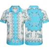 Moda masculina camisa casual verão design roupas femininas clássico formiga azul cc impressão camisas de manga curta listra t tamanho asiático M-3XL315B
