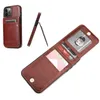 Étui portefeuille à rabat en cuir avec porte-carte magnétique, housse de protection robuste avec béquille pour iPhone 15 Pro Max 14 13 12 11 XR XS 8 7