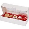 Geschenkpapier, 10 Stück, weiße Pappschachteln für Gebäck, Cupcake-Box mit Fenster, Schokoladen-Donut-Verpackung, Partyzubehör