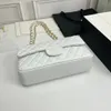 Design de luxo clássico em forma de diamante xadrez bolsa crossbody feminina acessórios de logotipo de ferragem de ouro pode ser ombro 1112