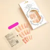 False Nails Halloween Nude Fake With Glitter Setting Natural Unbreakable Nail Simple Wear For Girl Dress Matching