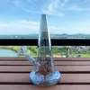 Bongo de vidro cinza de 5,9" - Design triangular exclusivo, envio nos EUA