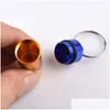 Storage Bottles Jars Travel Aluminum Alloy Waterproof Pill Box Case Keyring Key Chain Medicine Organizer Bottle Holder Container K Dh3Cp