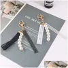 Korean spetsimitation Pearl Keychain Fashion Tassel Accessories Pendant Key Ring Women Ryggsäck Holder Drop Delivery