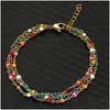 Tornozeleiras Étnicas Millet Bead Chain Pulseira na Perna Pé Jóias Boho Charme Tornozeleira para Mulheres Acessórios Gota Entrega Dhfic