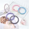 Sile Wrist Keyrings Fashion Glitter Bracelet Sports Keychain Bracelets Bangle Round Key Rings Large O Cute Keyring Gifts Drop Delivery