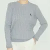 Kvinnors tröja Ralphs Laurens Kvinnor Knitwear Top Quality Raffles Rl Little Horse Label College Style Round Neck Pullover Långärmad stekt degvridningar Stick