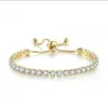 Hip Hop style men bangle chains strand bracelets for women pulseiras bijoux Golden crystal bracelets