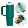 USA Warehouse Vacuum Isolated Double Walled Rostfritt stål Pulverbelagd H2.0 Jul Xmas Red Green 40oz Quencher Tumbler för lasergraverad pulverbelagd