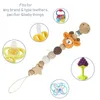 PACIFIER HOLDER CLIPS# CARTOON BUNNY CHAIN ​​CLIP WOOCHET BEAR TEETTHING Baby Teether Soother Holder Born Chew Toys Clips 230914