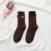 Женские носки, милые летние белые кружевные носки с бантом, модные милые дышащие универсальные хлопковые носки Harajuku Kawaii