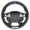 Car Steering Wheel Cover Hand-stitched Soft Black Genuine Leather Suede For Ford Focus 3 ST 2012 2013 2014189J