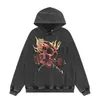 Mens Hoodies Sweatshirts 2023 Erkek Hoodies Sweatshirts Tasarımcı Mektup Erkek Niş Tide Marka Vahşi High Street Sıradan Amerikan Gevşek Çift Kapşonlu Süvari Ceket pıhtılaşma