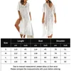 Traje de baño para mujer Traje de baño Cubrir hasta el verano Color sólido Manga corta Protector solar Vestido de playa Sexy Algodón Hollow Out Side Split Bikini Beachwear 230914