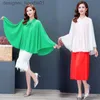 Women's Cape Macro Seat Cloak Women's Summer Shawl Loose Western Style Chiffon Sun Protection Clothing Women's Lace-Up Cloak Robe Thi L230914