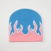 Bérets élastiques coupe-vent chapeau d'hiver tricoté motif de flamme pour femmes hommes garder l'oreille au chaud doux fournitures pour temps froid