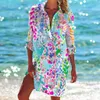 Costumi da bagno da donna Top estivo da donna Camicia da ufficio sexy con scollo a V casual stampata in 3D Bohemian party protezione solare spiaggia 230914