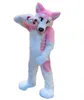 Futra futra Husky Fox Mascot Costume Christmas Fancy Dress Cartoon Charact Outfit Suit Doross Rozmiar Karnawału Reklama wielkanocna