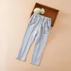 Pantalons en coton pour bébés filles, couleur unie, jambes droites, vêtements décontractés pour enfants de 4 à 12 ans