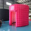 Inflatable Pink Photo Cabin with LED Light Context for Party Advertising Bars Events Fairs