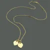 Collana rosa accessori firmati commercio all'ingrosso gioielli a doppio cuore in acciaio inossidabile a forma di cuore Natale signore donne di lusso ciondolo scatola di diamanti spirito