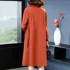 Trenchs de femmes manteaux femmes cardigan veste élégante longueur au genou manteau avec col rabattu fermeture à bouton unique poche plaquée pour l'automne