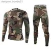 Sous-vêtements thermiques pour hommes Sous-vêtements thermiques pour hommes Sous-vêtements thermiques de camouflage d'hiver Sports de plein air Compression tactique Polaire Sous-vêtements thermiques chauds Long Johns Se