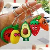 Fille coeur Simation 3D avocat porte-clés sac porte-monnaie Pvc peluche pendentif 5 Styles livraison directe