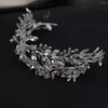 Haarspeldjes Zilver Kleur Strass Bruidshoofdband Tiara Handgemaakte sprankelende kroon Bruiloft Damesaccessoires