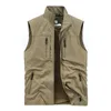 Gilets pour hommes FGKKS Loisirs Gilet Veste Solide Couleur Outillage Style Gilet Mince Pêche Randonnée Multipoche Casual Lâche pour Hommes 230914