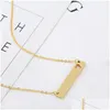 Pendant Necklaces Love Heart Necklace Fashion Gold Solid Blank Bar Stainless Steel For Buyer Own Engraving Jewelry Diy Drop Delivery P Dhogc