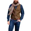 Gilets pour hommes Automne Hiver Hommes Veste Élégante Mode Vneck Singlebreasted Gilet Mâle Plaid Slim Manteaux Manteaux Cardigan Tops 230914