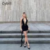 Abiti casual Cybill 2023 Estate sexy scollo a V senza maniche Halter Midi Event Dress Backless Bandage Elegance Club Party Abiti da donna