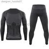 Mens Thermal Underwear Mens Tracksuits Thermal Underwear Men Tracksuit Tactical Training Fitness Tops Pants Set under Wear Suit Mens Autumn Winter Thermo Long Joh Joh